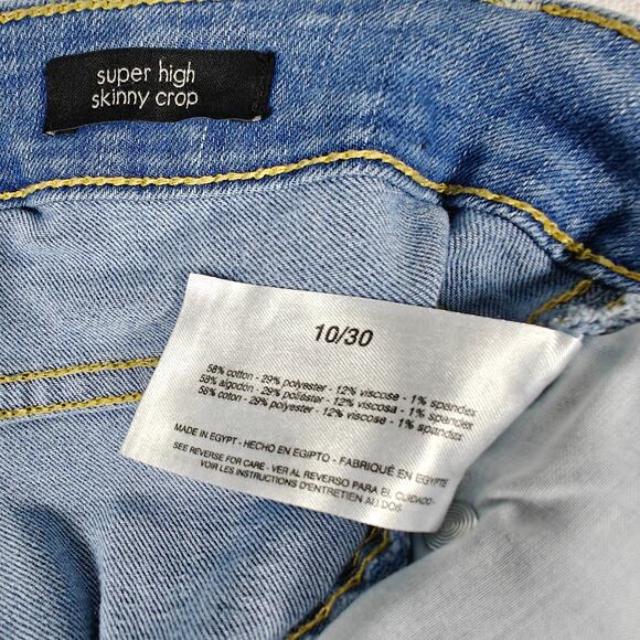 Ella Moss Button Fly Super High Rise Skinny Crop Jeans Size 10/30 - Picture 7 of 9